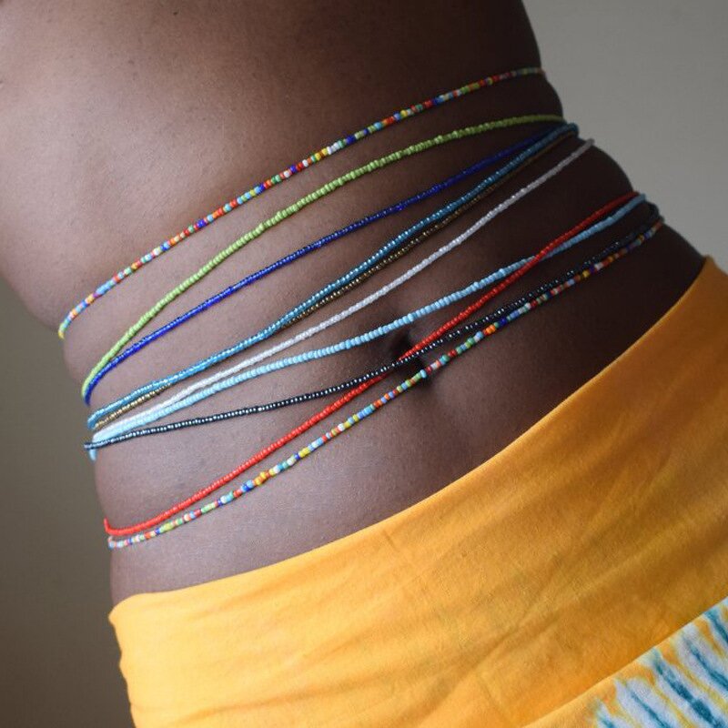 Waist Beads - Manufacturer African Bohemian Elastic Rice Bead Belly Chain