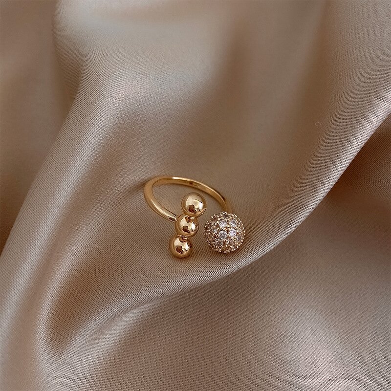 Ring - Manufacturer Zircon Double Opening Korean Wedding Party Luxury Women