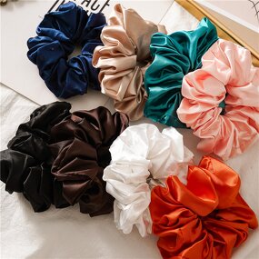 Hair Scrunchies - Manufacturer Oversized Silk Jumbo Solid Color Satin