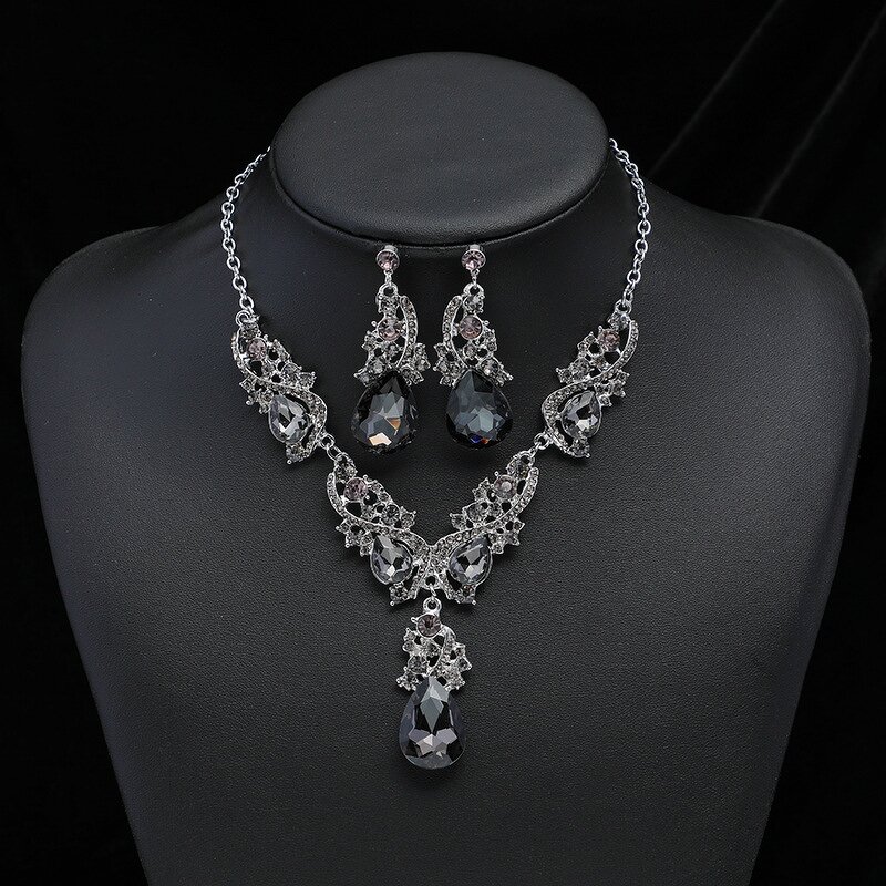 Jewelry Set - Manufacturer Water Drop Multi Color Crystal Wedding Women