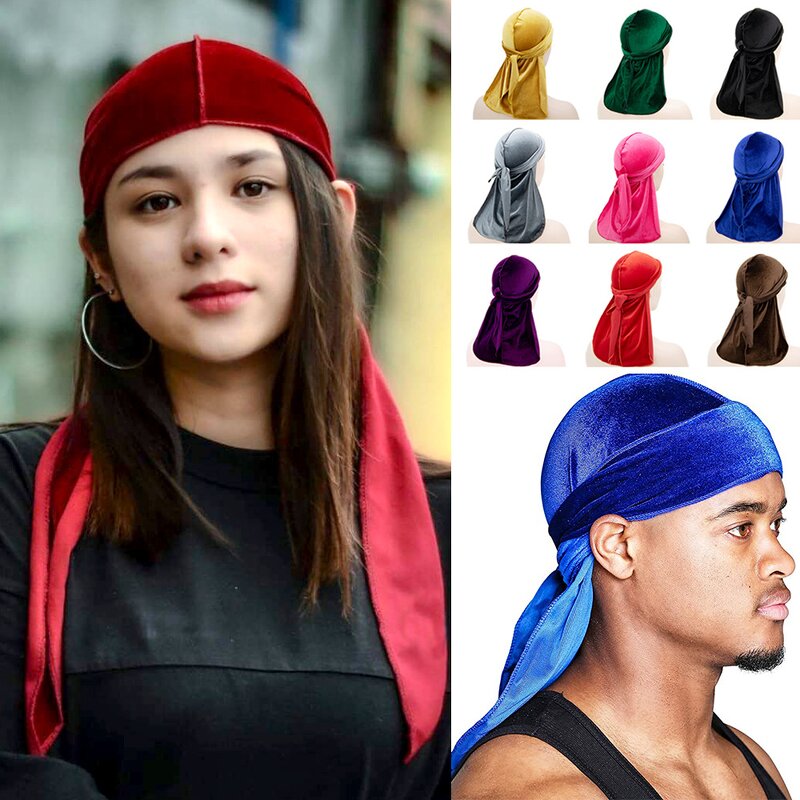 Durag - Manufacturer Wholesale Velvet Long Tail 360 Waves Solid Men