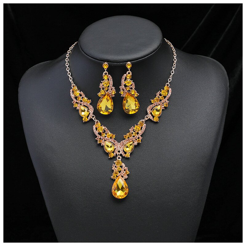 Jewelry Set - Manufacturer Crystal Bridal Gold Rhinestone Party Wedding