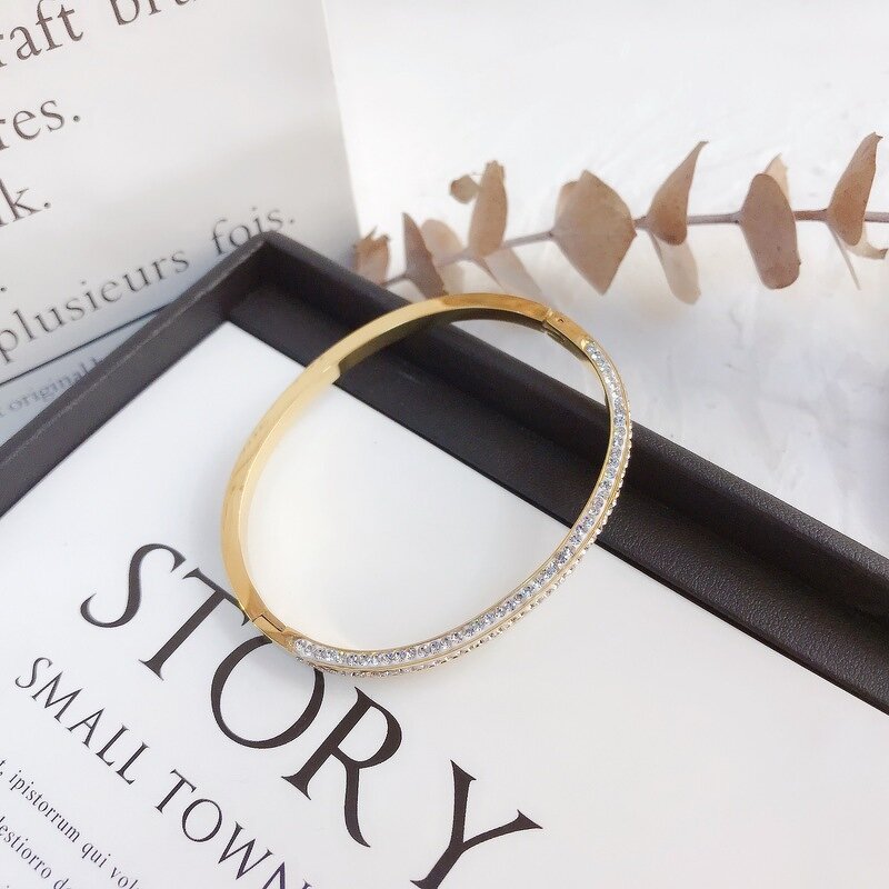 Bangle - Manufacturer Korea Diamond Stainless Steel Braided Cuff Bracelet