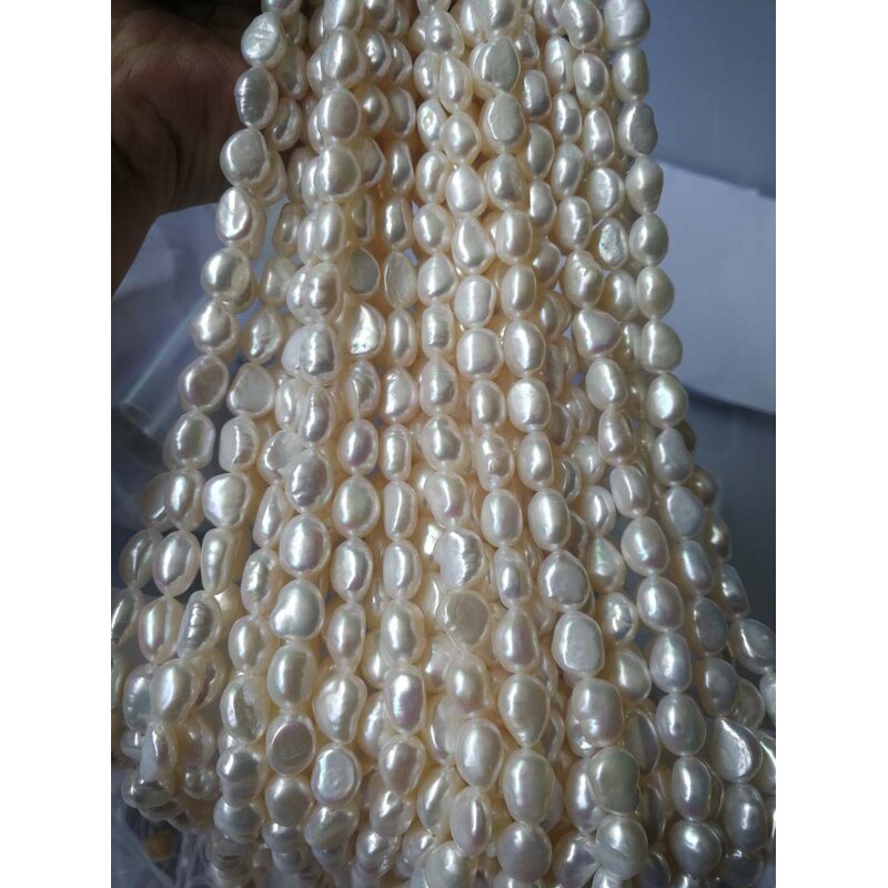 Pearl Necklace - Manufacturer 4-10MM White Nucleated Baroque Freshwater