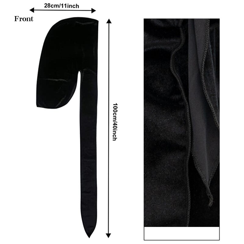 Durag - Manufacturer Wholesale Velvet Long Tail 360 Waves Solid Men