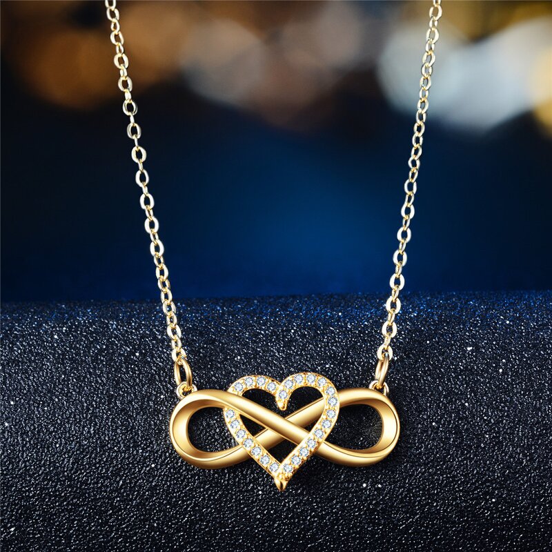 Necklace - Manufacturer Zircon Heart Gold Infinity Lovers Pendant for Women