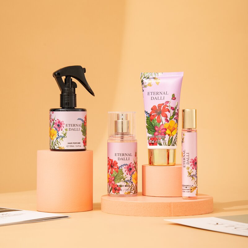 Gift Set - Manufacturer 4in1 Hair Spray Body Splash Cream Perfume Collection