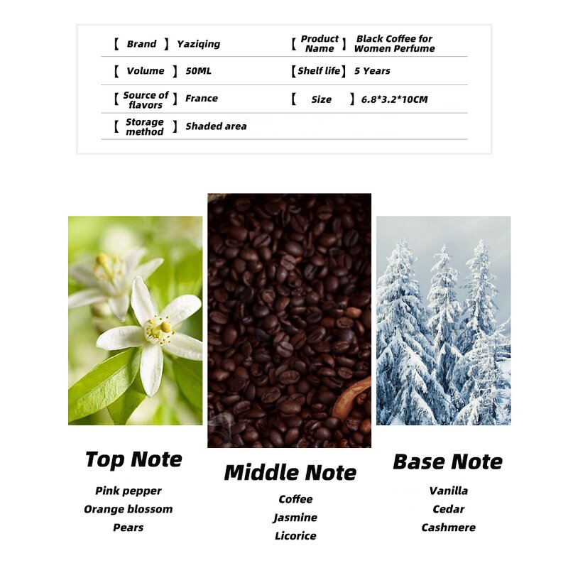 Women's Perfume Spray 90ML - Black Coffee Sweet Night Fragrance