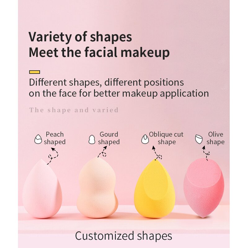 Makeup Removal Sponge - Latex Free Multi Color & Shapes Blender