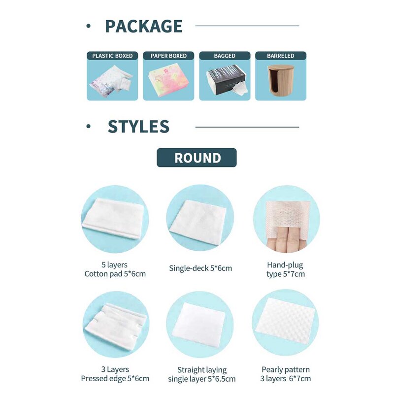 Cotton Pads Manufacturer - Disposable Round Facial Makeup Remover