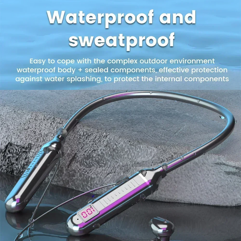 Neckband Headphones Manufacturer - BT 5.4 Gaming LED Display