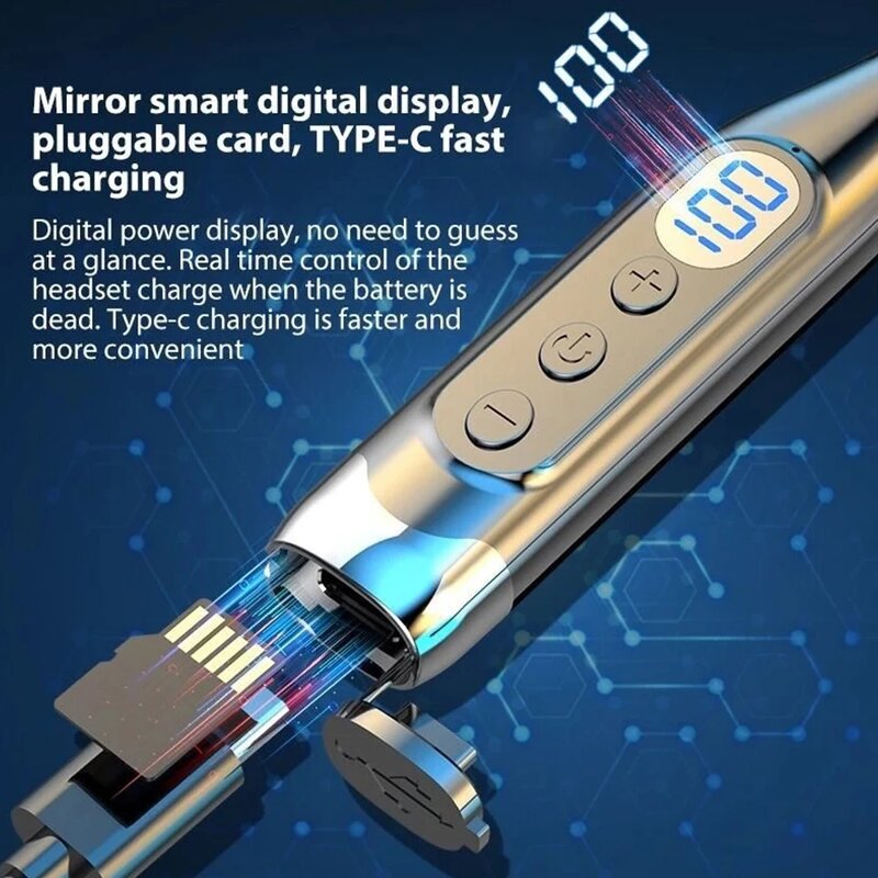 Neckband Earphones Manufacturer - TF Card Slot HIFI LED Display