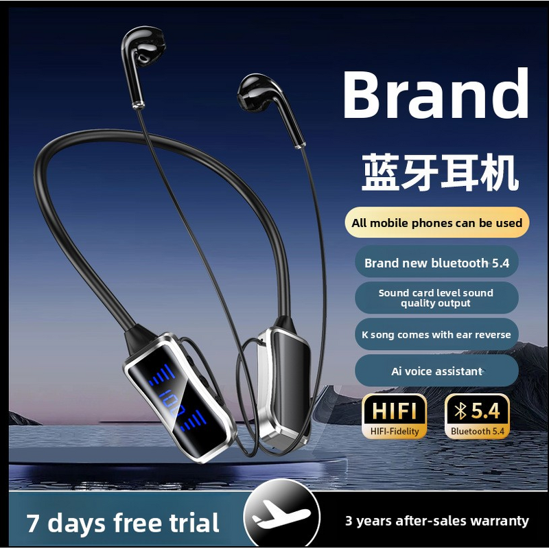 Neckband Headphone Manufacturer - LED Battery Display Noise Cancelling