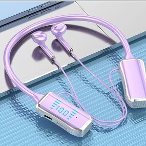 Neckband Headphone Manufacturer - LED Battery Display Noise Cancelling