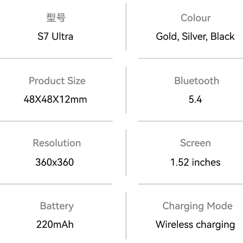 Smartwatch Manufacturer - 7 in 1 Set 1.52 Screen BT Call Heart Rate