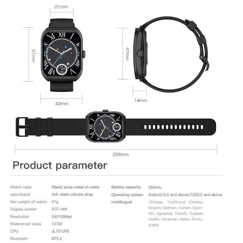 Z172 IP68 Waterproof Smart Watch for Men Women Fitness Tracker Heart Rate Monitor Activity Trackers Step Counter Silicone Band