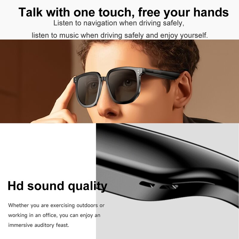 Smart Glasses Manufacturer - BT V5.4 Anti-Light Stereo Dual Speaker