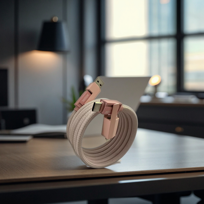 Charging Cable - Manufacturer 3-in-1 Nylon Braided iOS Type-C Micro-USB Ports