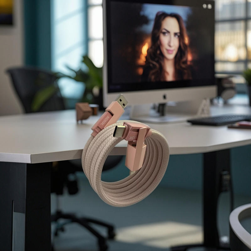 Charging Cable - Manufacturer 3-in-1 Nylon Braided iOS Type-C Micro-USB Ports