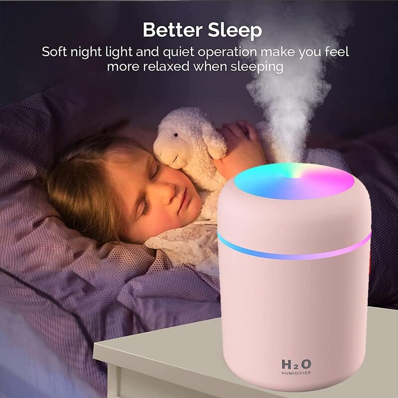 Humidifier - Manufacturer 300ml USB LED Night Light Auto-Shut-Off Bedroom