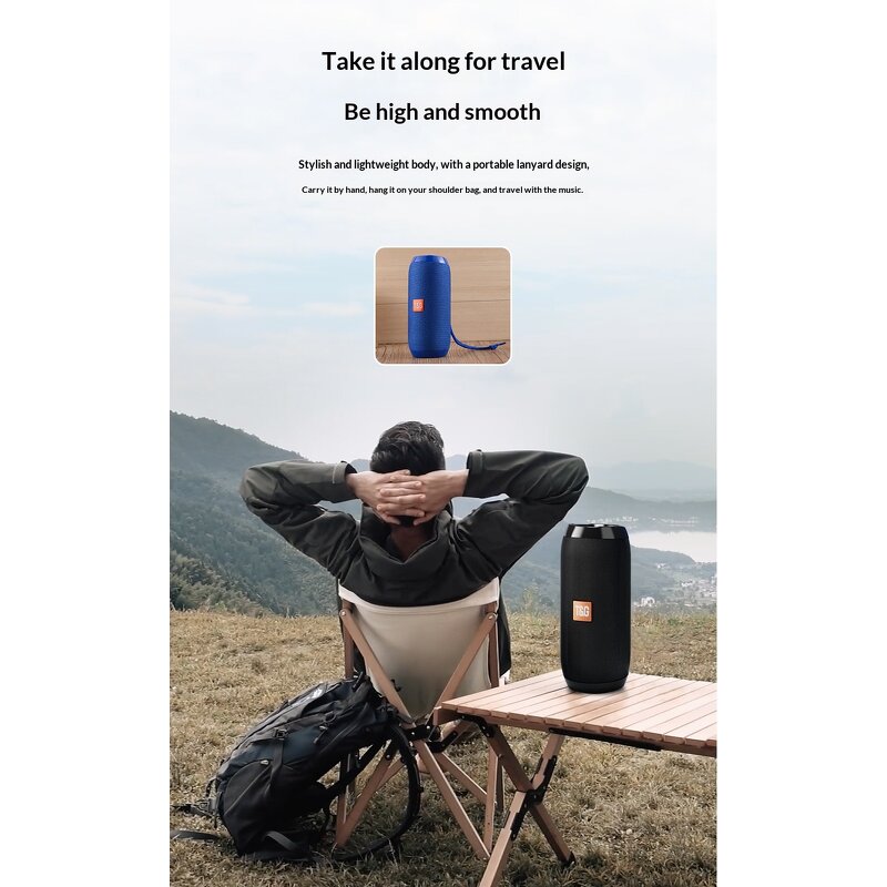 Bluetooth Speaker - Manufacturer TG117 10W Stereo Bass BT5.3 FM TF Cylinder