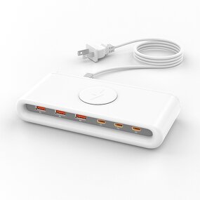 Charging Station - Manufacturer 6-Port USB PD Wireless Desktop Power Hub Phones