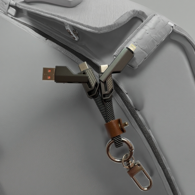 Charging Cable - Manufacturer 3-in-1 3A Fast PVC Jacket Key Chain Earphones