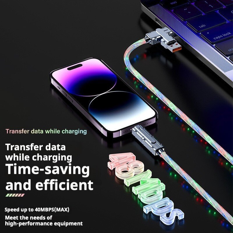 USB Cable - Manufacturer 4-in-1 Color Light Zinc Alloy Two-to-Two Consumer Electronics