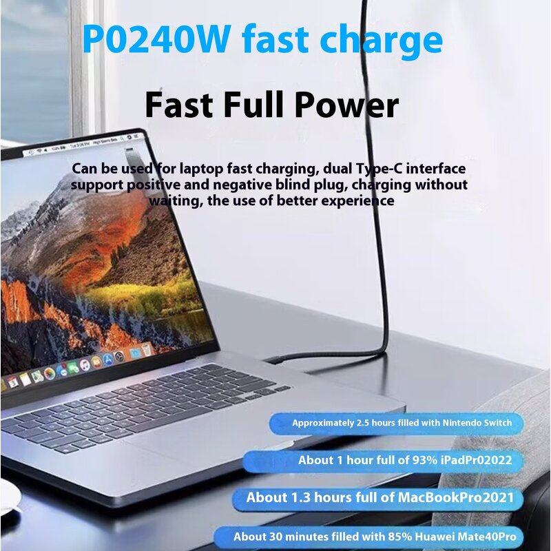USB Cable - Manufacturer Thunderbolt 5 240W 120Gbps 16K60Hz 1m/1.5m SSD EGPU