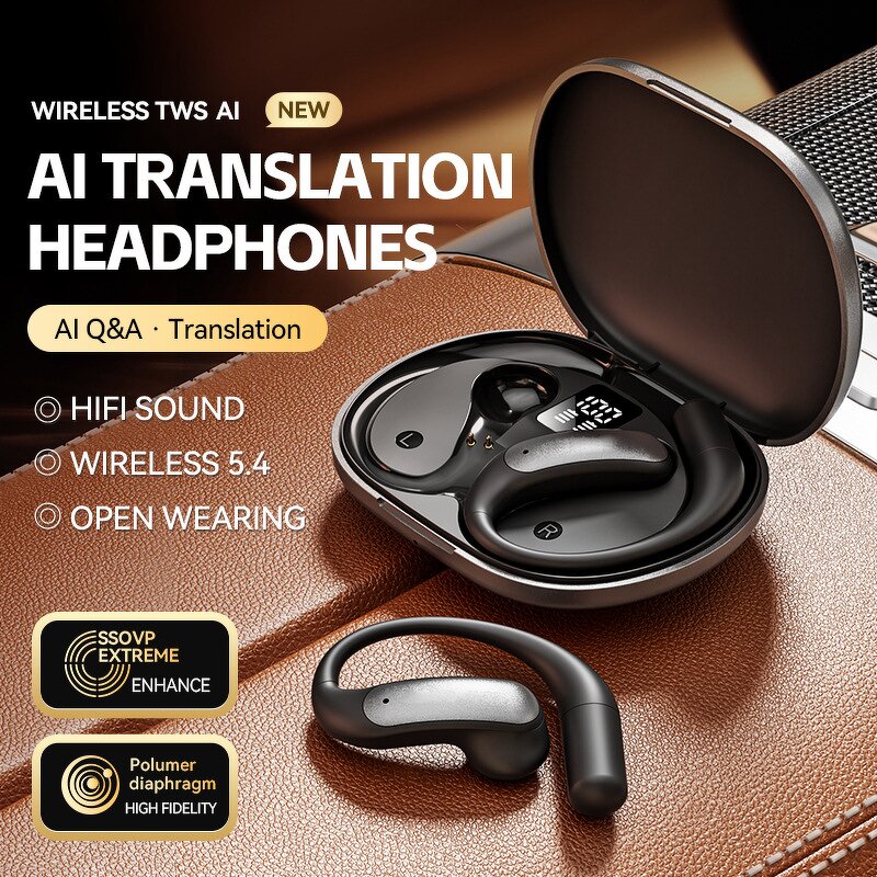 Translation Earphones - Manufacturer AI Smart Bluetooth Non-In-Ear Power HD Voice