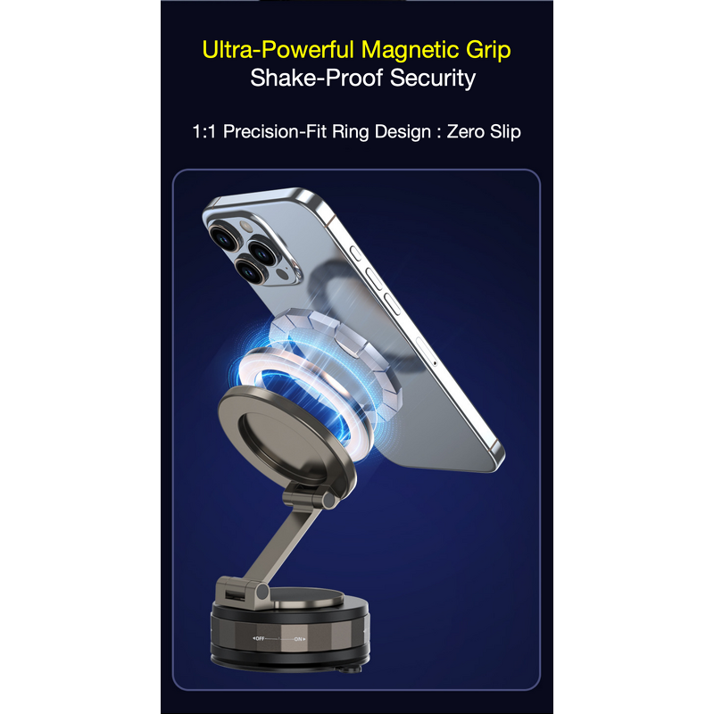 Phone Holder - Manufacturer Mini Rotate Magnetic Auto-Lock Zinc Alloy Desk Wall