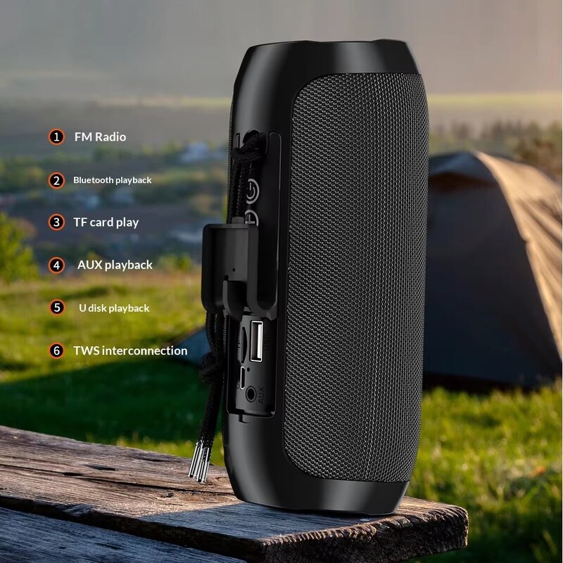 Bluetooth Speaker - Manufacturer TG117 10W BT5.3 FM TF AUX Metal Cylinder Portable