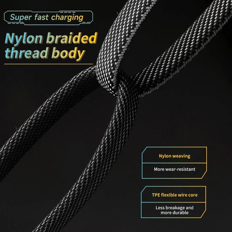 Charging Cable - Manufacturer 3-in-1 Nylon Braided iOS Micro-USB Phones Scanners