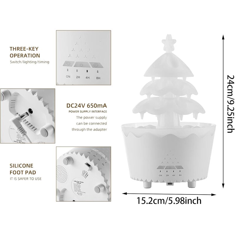Aroma Diffuser - Manufacturer Raindrop Christmas Tree Light Remote Essential Oil