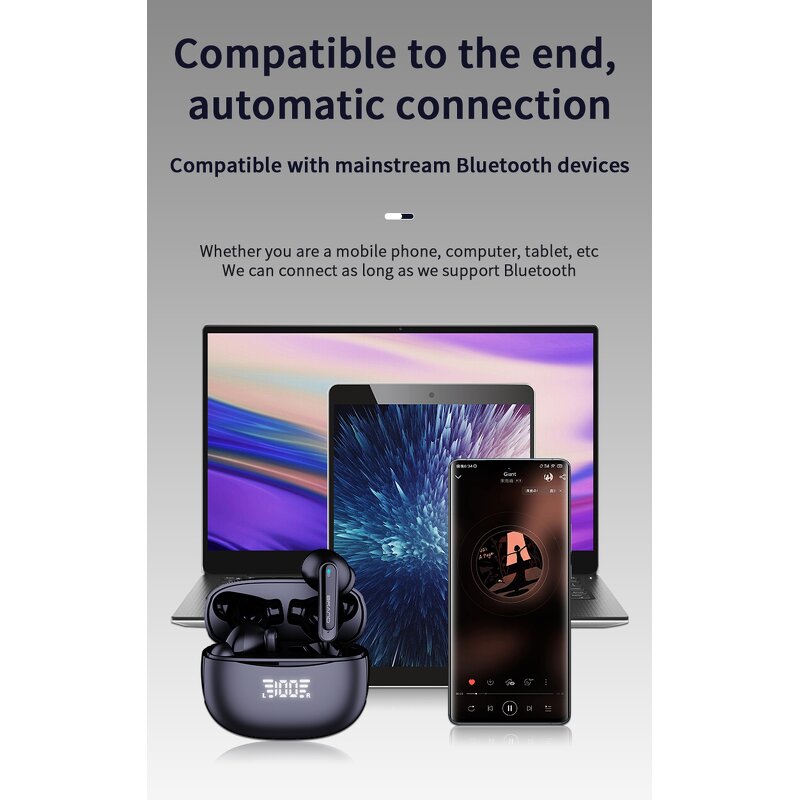 TWS Earphones - Manufacturer A8 In-Ear LED BT5.3 Stereo Sports Music Calls