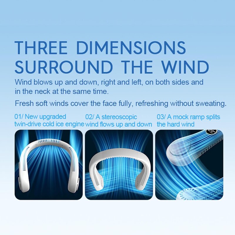 Neck Fan - Manufacturer Portable USB Bladeless Rechargeable Summer Cooling