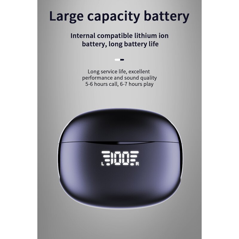 TWS Earphones - Manufacturer A8 In-Ear HIFI LED Lightweight Sports Calls