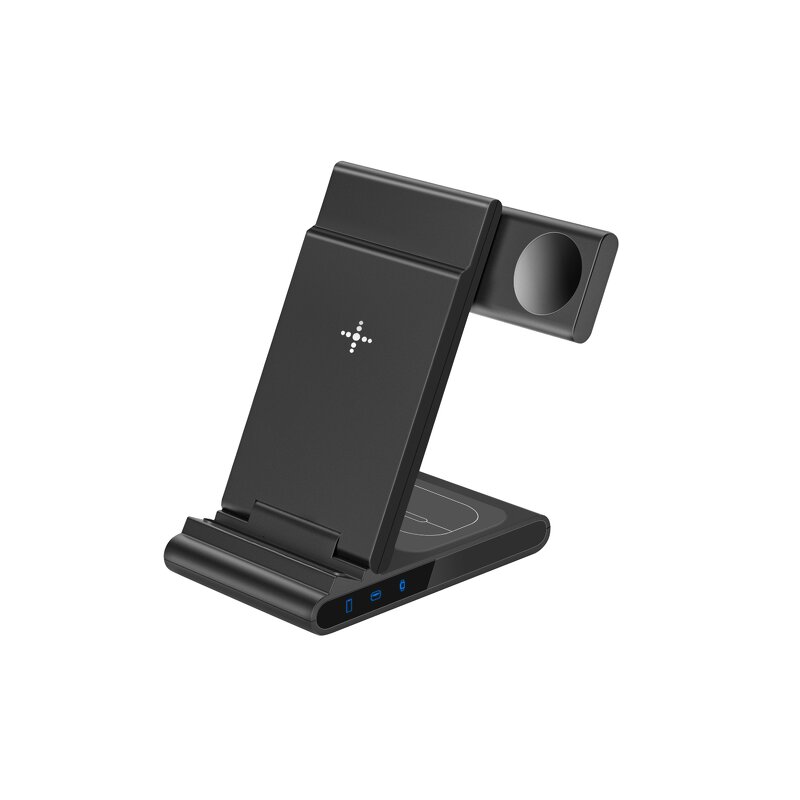 Wireless Charger - Manufacturer 3-in-1 Foldable 15W QC2.0 Type-C Phone Watch Earphone