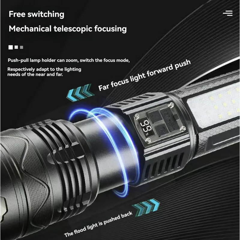 Laser Flashlight - Manufacturer 30W Aluminum Super-Bright Focusable Red Blue Long-Range