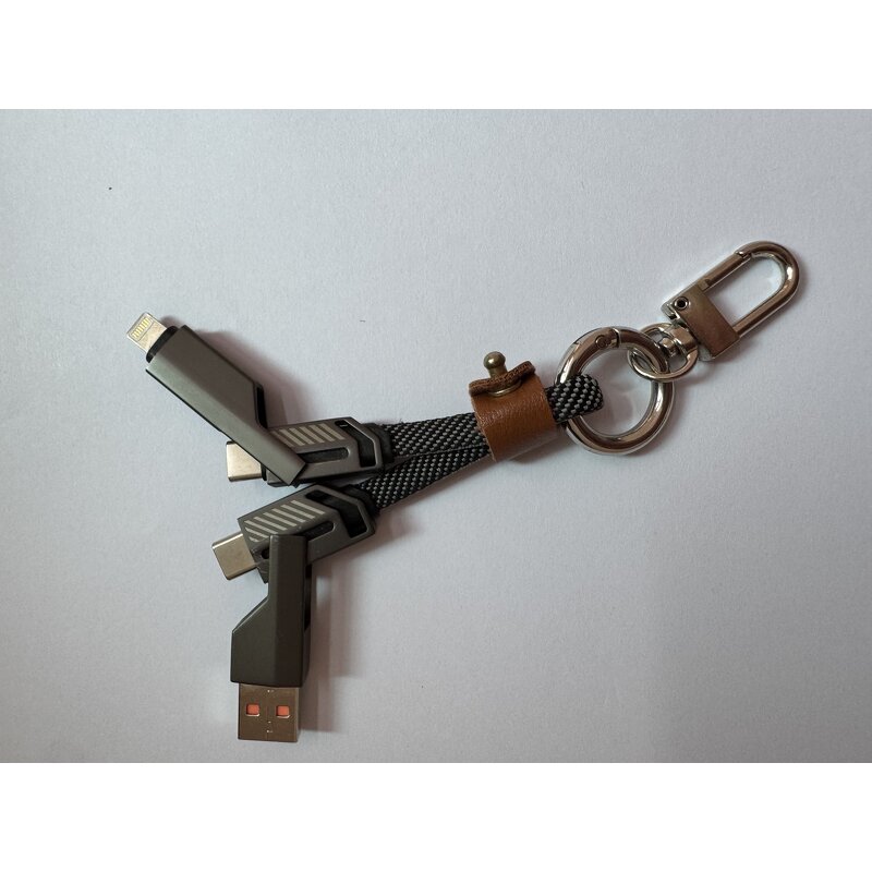 Charging Cable - Manufacturer 3-in-1 3A Fast PVC Jacket Key Chain Earphones
