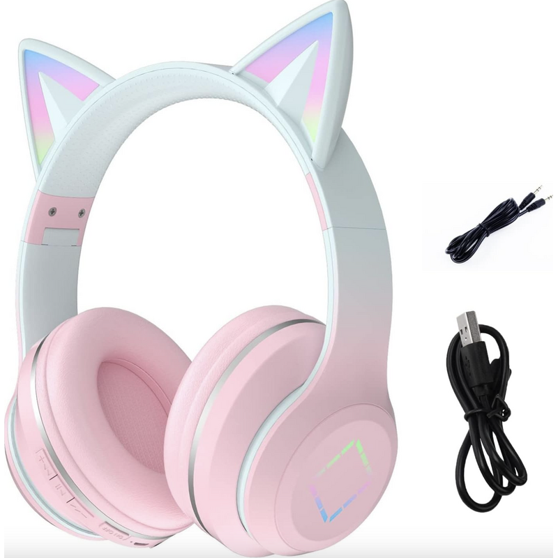 Wireless Headphones - Manufacturer Cute Cat LED Light Stereo Sports Gaming Girl