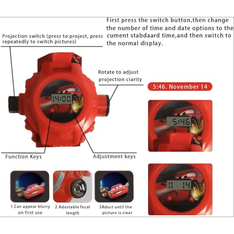 Kids Watch - Manufacturer Cartoon Projected LED 128x128 5-10 Days Cars Projection