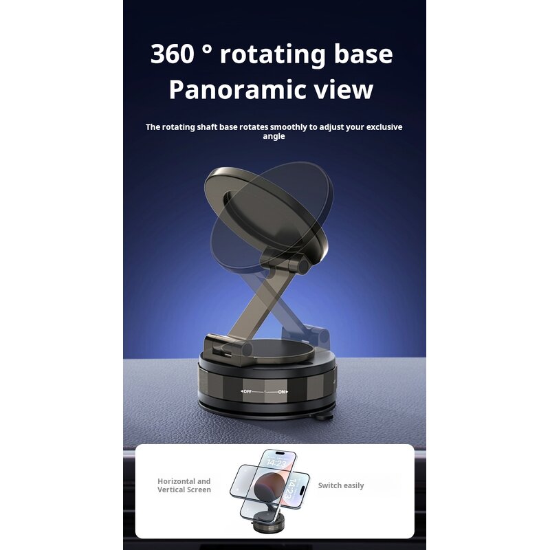 Phone Holder - Manufacturer Magnetic Auto-Lock Vacuum Zinc Alloy Car Airplane Desk