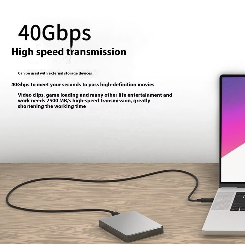 USB Cable - Manufacturer Thunderbolt 4 0.3-1M 240W 40Gbps 8K GPU SSD Metal