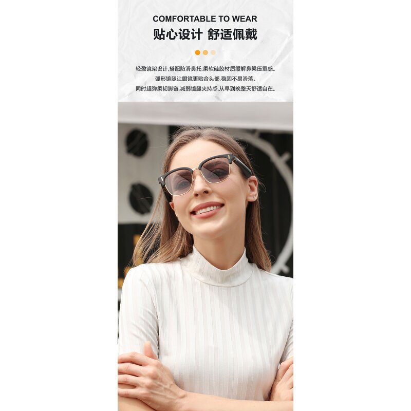 Smart Glasses - Manufacturer Retro Open-Ear UV Protection Music Calls Headset