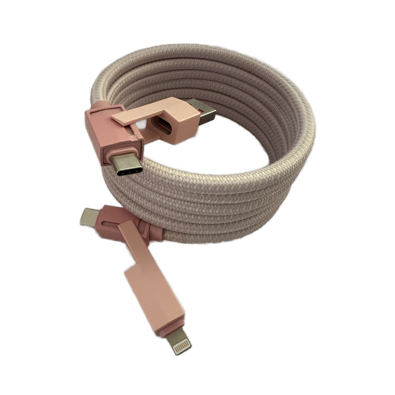Charging Cable - Manufacturer 3-in-1 Nylon Braided iOS Type-C Micro-USB Ports