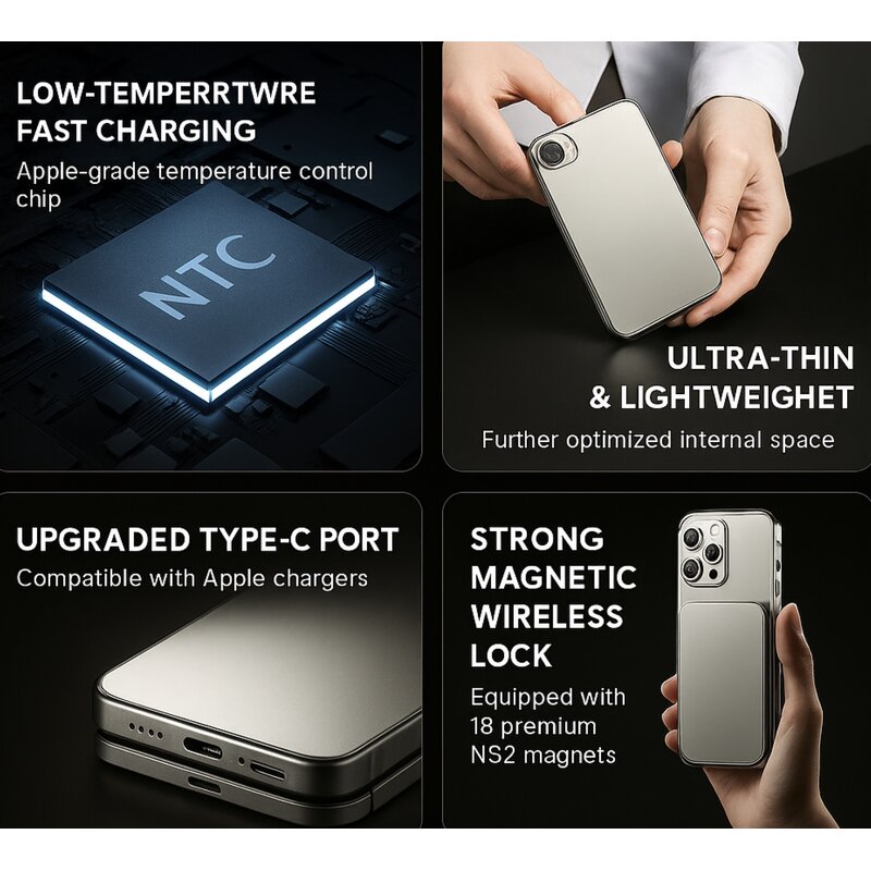 Power Bank - Manufacturer 15W 20W Ultra-Thin Aluminum Magnetic Type-C 3A OEM