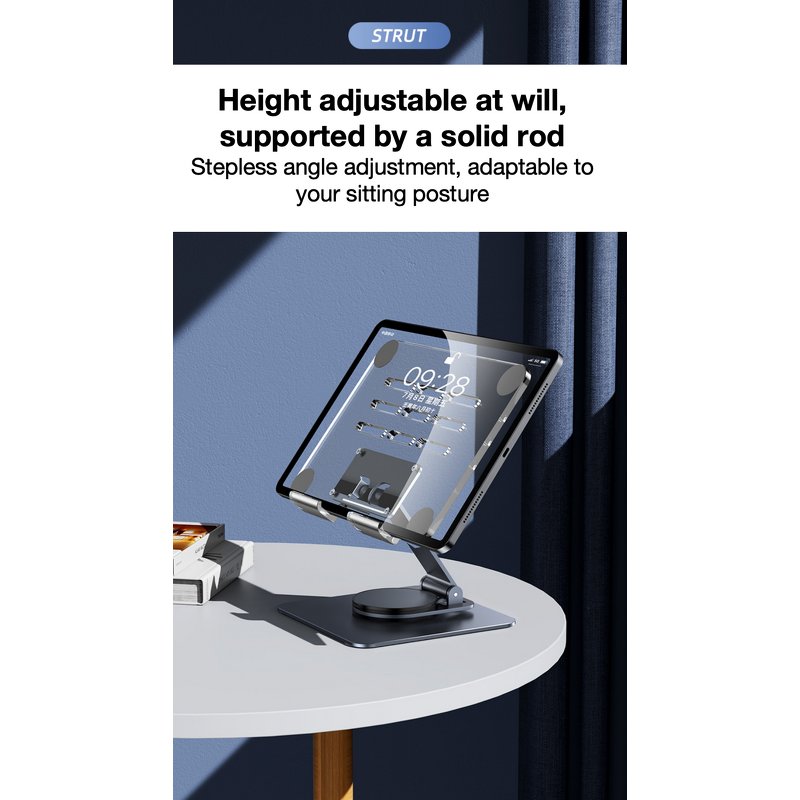 Tablet Stand - Manufacturer All-Metal 360° Multi-Angle Acrylic Base Desktop Floor
