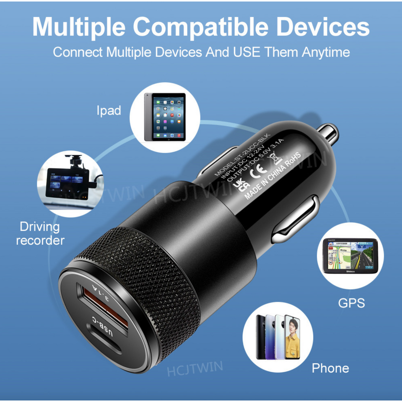 Car Charger - Manufacturer 20W Quick Charge 3.0 Fast USB Box Packing Phone