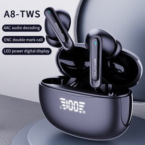 TWS Earphones - Manufacturer A8 In-Ear HIFI LED Lightweight Sports Calls